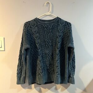 J. Jill Cable Knit Sweater blue size small pullover